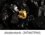 Closeup of big gold nugget finance concept