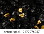 Closeup of big gold nugget finance concept