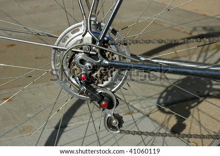 Close-up of bike gears