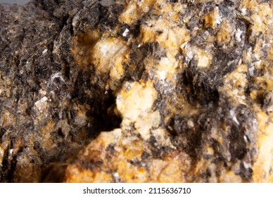 Close-up Of Biotite On Feldspar