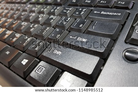Closeup the black computerkeyboard