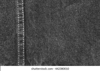 Closeup Of Black Denim Fabric