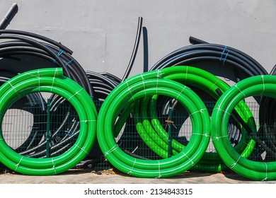 Closeup Black Green Wires Electrical Wire Stock Photo 2134843315 ...