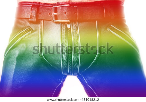 rainbow leather pants