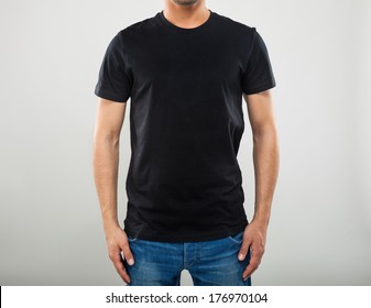 Close-up Of A Black Tshirt