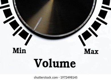 Close-up, Black Volume Knob On White