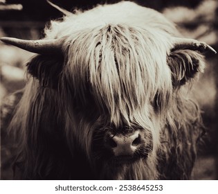 Close-up of a black and white animal with long hair - Powered by Shutterstock