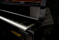 Close-up Of The Black And White Keys Of A Top Grand Piano