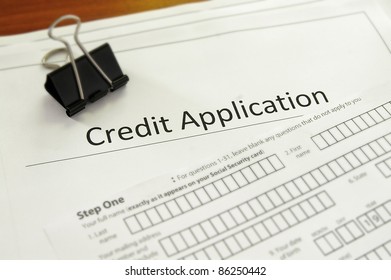 Closeup Of A Blank Credit Application Form