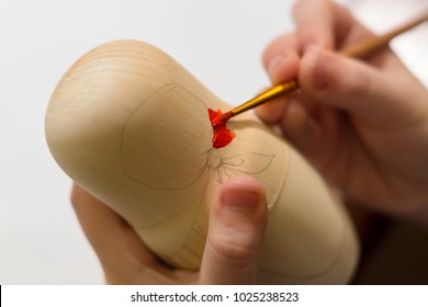 Closeup Of A Blank Of Russian Nesting Doll Ready For Painting