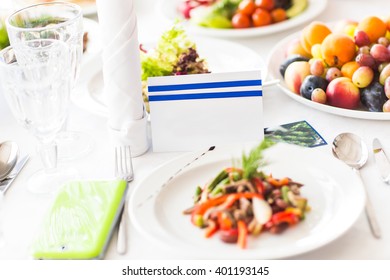 Close-up Of A Blank Wedding Placecard 