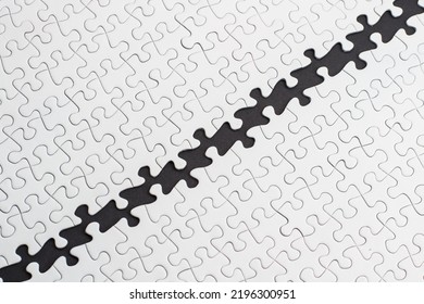 Close-up Of Blank White Puzzle Texture Background