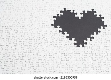 Close-up Of Blank White Puzzle Texture Background