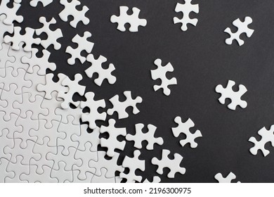 Close-up Of Blank White Puzzle Texture Background