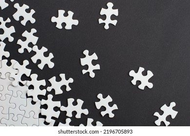 Close-up Of Blank White Puzzle Texture Background