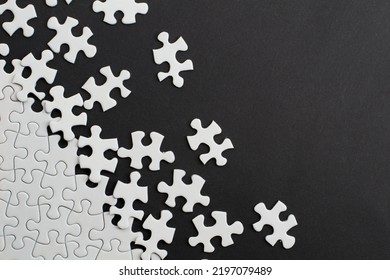 Close-up Of Blank White Puzzle Texture Background