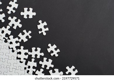 Close-up Of Blank White Puzzle Texture Background