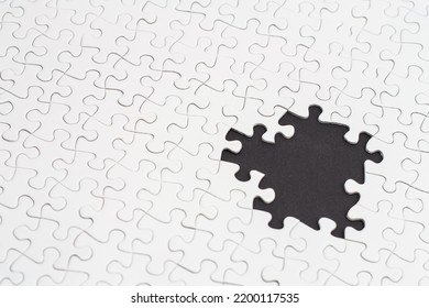 Close-up Of Blank White Puzzle Texture Background