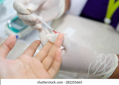 closeup blood test.