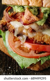 Close-up Of BLT Sandwich With Chicken And Avocado