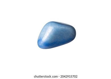 Close-up blue agate stone isolated on a white background.