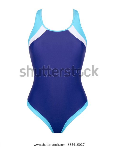 Closeup Blue One Piece Swimsuit Isolated Stock Photo (Edit Now) 665415037