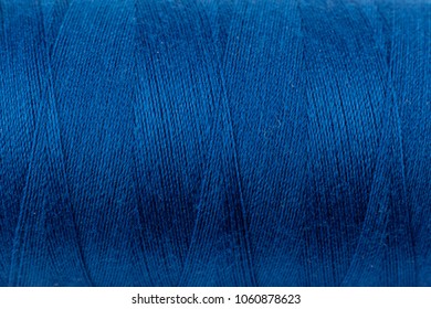 Close-up of a blue thread texture