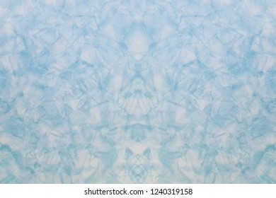 Close-up Of The Blue And White Plastic Table Texture, Background And Wallpaper With Beautiful Geometry In The Room. The Texture Of Blue And White Manufactured Plastic Table Or Plate. Macro Photography