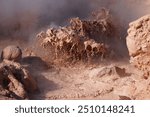 Close-up of a boiling mudpot in Yellowstone