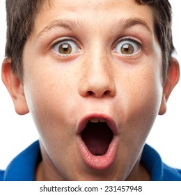 Closeup Of Boy Surprised