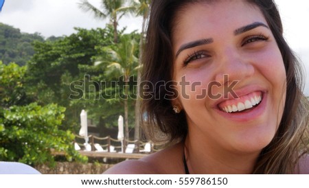 Close-up of Brazilian Woman Smiling