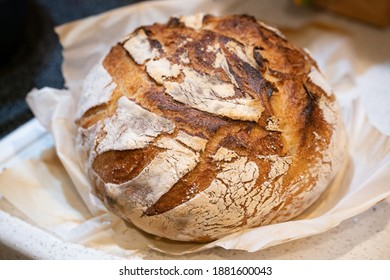 Closeup Of A Bread Sourdough Bread Boule