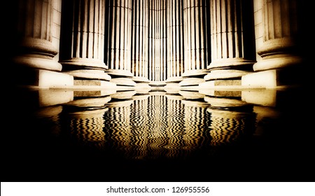 Close-up of a bright classical pillar