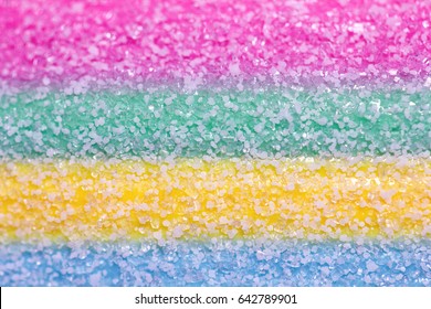 Closeup Of Bright Tasty Sour Sweet Candy Texture, Background