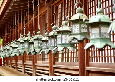 Closeup Bronze Lanterns Kasuga Shrine Nara Stock Photo 234065125 ...