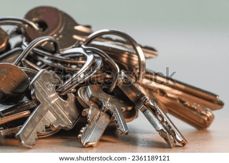 Closeup of a bunch of keys