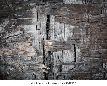 Closeup Burn Wood Broken Wood Vignetting