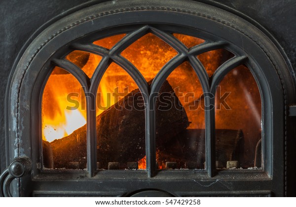 Closeup Burning Fire Wood Home Fireplace Stock Photo Edit Now