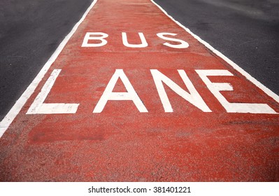 Closeup Of The Bus Lane Sign At Sydney, Australia