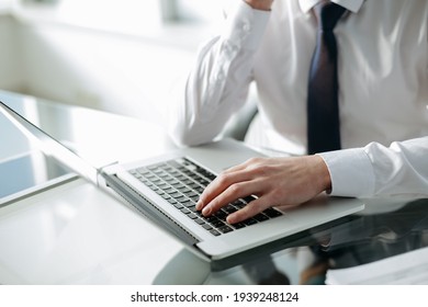 close-up. business man works on a laptop. - Powered by Shutterstock