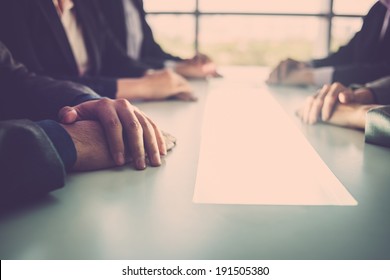 Close-up of business meeting - Shutterstock ID 191505380