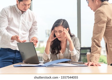 Closeup Businessperson Blaming Secretary Bad Results Stock Photo (Edit ...