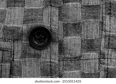 Close-up of a button on a  black suit. Button on a suit - Powered by Shutterstock