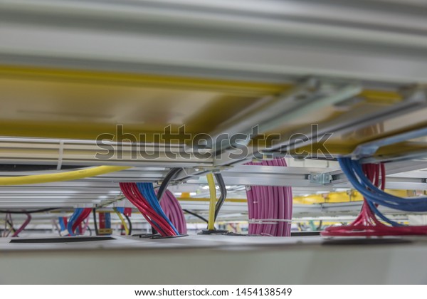 Closeup Cable Network Cable Cable Tray Stock Photo Edit Now