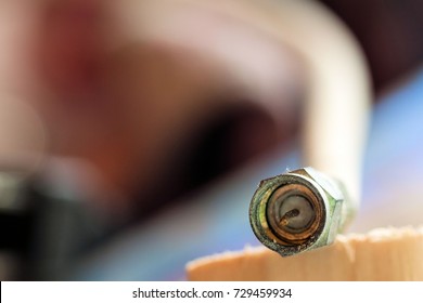 close-up of a cable wire