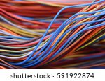 Closeup of cable and wire in computer network systems