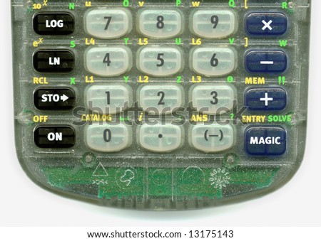 Closeup of calculator with magic button