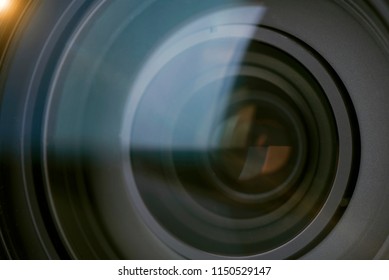 closeup camera shutter lens technology background.
