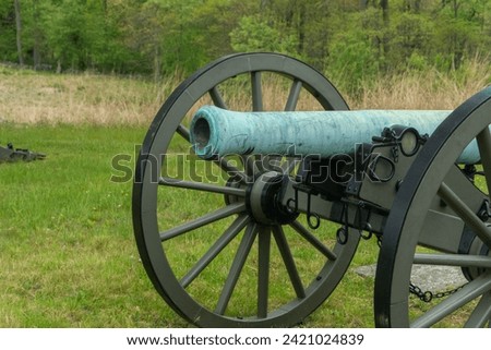 Closeup of a cannon at Gettysburg National Battlefield, Pennsylvania.