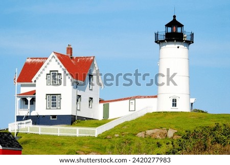 Close-Up of Cape Neddick Lighthouse, Maine, Usa
